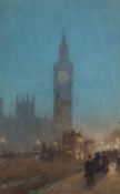 Herbert Menzies Marshall (1841-1913)Twilight on Westminster Bridge,watercoloursigned, Bourne