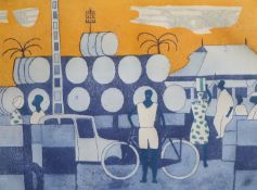 § Julian Trevelyan (1910-1988)Outside KampalaEtching with aquatint printed in colourssigned, 16/