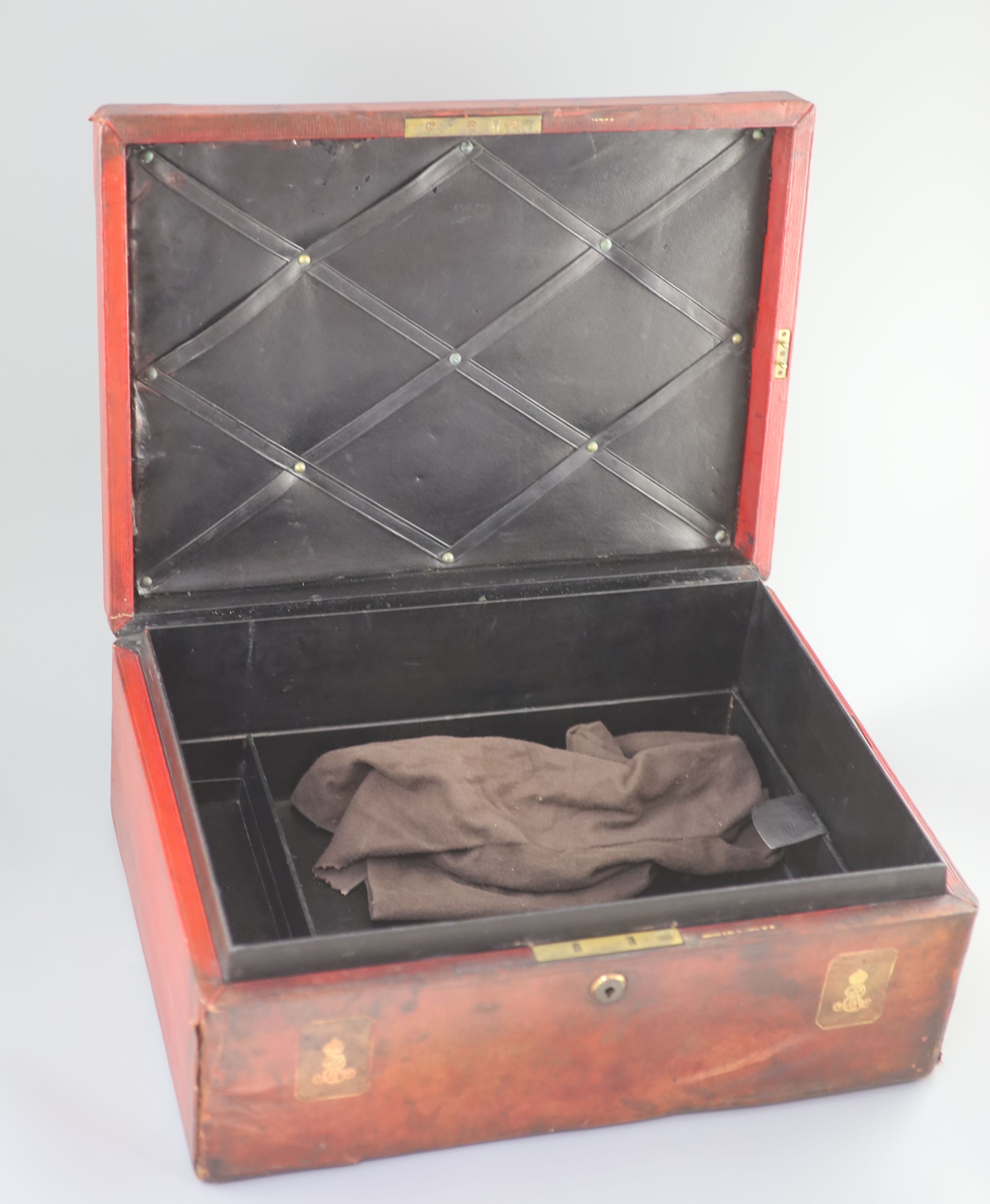 An Edwardian red morocco leather government dispatch box for Henry Hartley Fowler (1830-1911)1st - Image 4 of 6