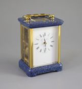 A 20th Century Swiss-made brass carriage clock, Matthew Norman, London,No 1751A, The brass case