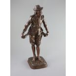 Clement Leopold Steiner (1853-1899) a large bronze figure; ‘Pas de Chance’,with inscribed plaque to
