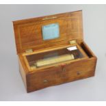 Nicole Freres, Swiss mahogany cased and rosewood veneered cylinder music box, 19th centuryplaying