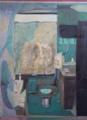 § Harold Mockford (1932-)The Bathroom, 23 Enys Rd, 1976oil on boardsigned and inscribed verso122 x