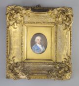 19th century English SchoolMiniature Portrait of the father of General CharretieWatercolour on