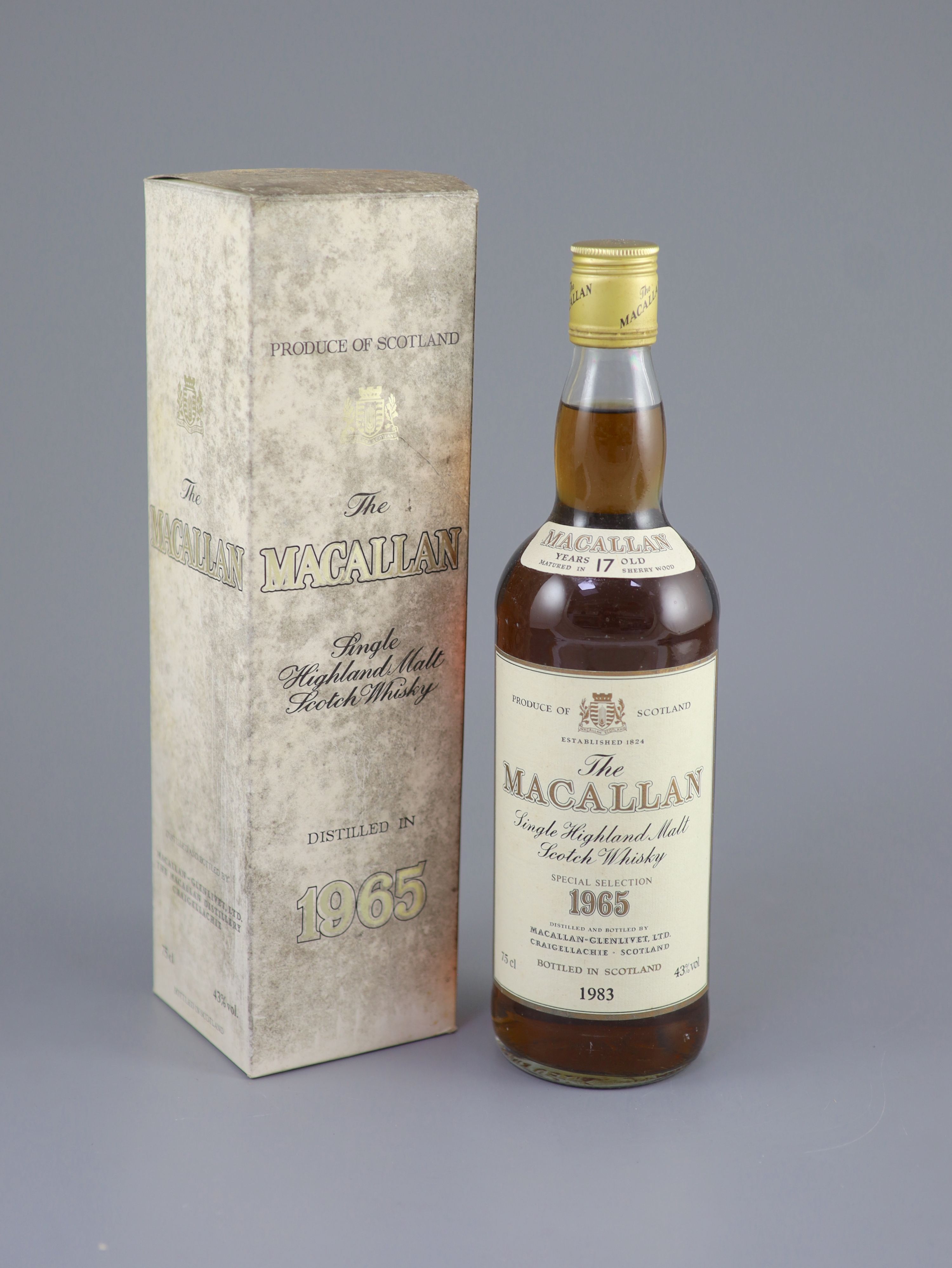 A bottle of Macallan 1965 17 Years Old Single Malt Scotch Whisky, matured in sherry wood, bottled - Image 2 of 2