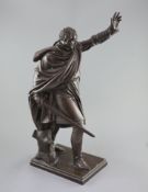 After Christian Daniel Rauch (1777-1857) a large 19th century bronze figure of Field Marshall