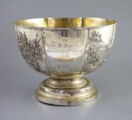 A large early 20th century Chinese Export silver punch bowl by Wing On & Co, Shanghai,with applied