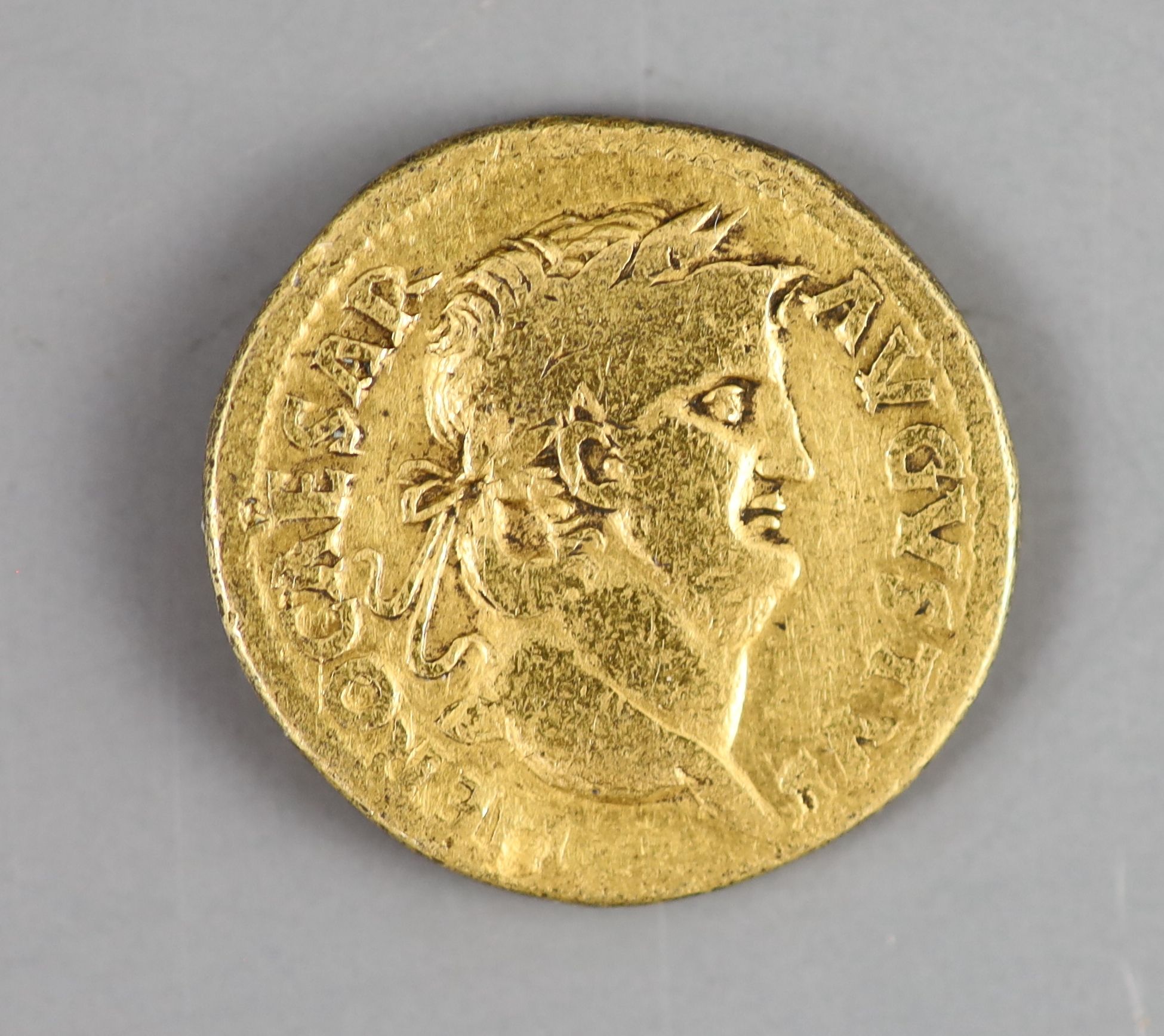 Roman Empire, Nero AV aureus, AD 54-68,Obv. NERO CAESAR AVGVSTVS, laureate bust right. Rev. IVPITER - Image 2 of 2