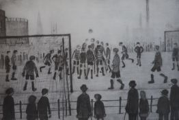 § Lawrence Stephen Lowry (1887-1976)The Football MatchLithographSigned in pencil, 618/85025 x 36