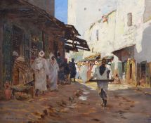 Robert E. Graves (1866-1944)In Casablanca, Moroccooil on boardsigned and dated 1914, 1915 Modern