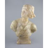 A carved Italian marble and alabaster study of a youth, 19th century (unsigned)58cm high.