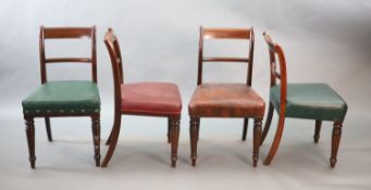 A set of ten early Victorian mahogany dining chairs,with curved cresting rails and spars,