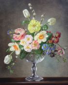 § Cecil Kennedy (1905-1997)Spring, Ranunculus, Polyanthus, Tulips and other flowersoil on