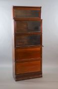 A Globe Wernicke mahogany sectional bookcase,with inset glazed top section over two glazed doors