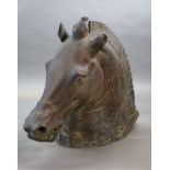 A large and impressive full-size bronze model after the Medici Riccardi horse’s head, 20th century,