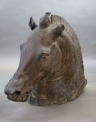A large and impressive full-size bronze model after the Medici Riccardi horse’s head, 20th century,