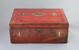 An Edwardian red morocco leather government dispatch box for Henry Hartley Fowler (1830-1911)1st