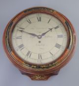 A mid 18th century single fusee wall timepiece by Thomas Grinnard,the 12" silvered dial with black