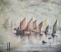 Lawrence Stephen Lowry (1887-1976)Sailing boatslimited edition printSigned in pencil, 1972 Venture