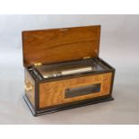 A rare Swiss quatre-revolver cylinder musical box, late 19th centuryWith a sectional 148 tooth