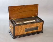 A rare Swiss quatre-revolver cylinder musical box, late 19th centuryWith a sectional 148 tooth