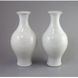 A pair of Chinese Guan-type vases, ganlan, Qianlong seal mark and possibly of the period,each vase