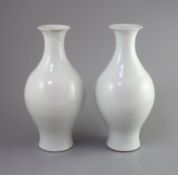 A pair of Chinese Guan-type vases, ganlan, Qianlong seal mark and possibly of the period,each vase