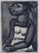 § Georges Rouault (French, 1871-1958)Negresse en profilsigned and dated G R 19297.5 x 5.5 cm.