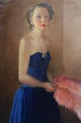 § Harold Knight (1874-1961)Lady with fanoil on canvassigned, titled and dated 1919 verso92 x 61.5cm