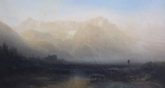 Karl Heilmayer (1829-1908)Garmischa, Bavarian Alpsoil on canvassigned and dated 188549 x 89cm