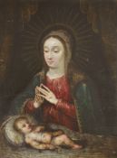17th Century Spanish SchoolThe Madonna and Childoil on copper panelnumbered in pencil verso ‘18391’