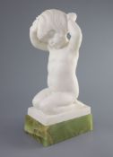 Newbury Abbot Trent (British, 1885-1953) an awakening infanta carved white marble figure of a