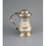 A late George II silver tankard, by Thomas Whipham & Charles Wright,of baluster form, with banded