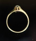 A mid 20th century 18ct gold and claw set oval cut solitaire diamond ring,the stone very
