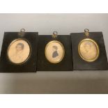 Three portrait miniatures of John Burges, largest 8.5cm