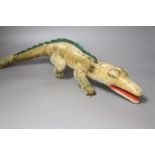 A large 1950’s Steiff crocodile, 71cm.