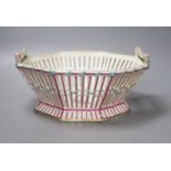 A 19th century Continental porcelain basket, diameter 24cm