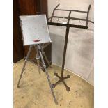 A cast metal music stand and a projector stand (2)