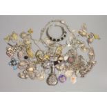 A quantity of assorted jewellery etc. including 925 chains, silver medallions, white metal