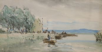 James McBey (1883-1959), watercolour, The Broads at Burgh St Peter, signed, titled and dated July