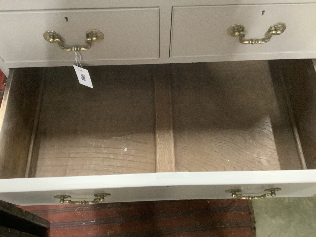 A 1920's pale grey painted chest of six drawers, width 80cm - Image 4 of 4