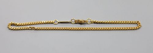 A continental 585 yellow metal curb link bracelet,22cm, 6.2 grams.