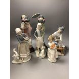 Six Lladro figures