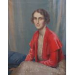 James Penniston Barraclough ROI (1891-1942), oil on canvas, Half length Portrait of Lady Grace