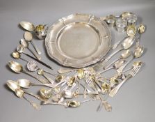 A group of assorted flatware, including some French and Chinese white metal and English silver and