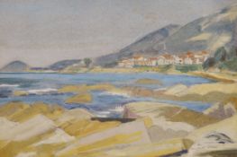 Margaret Shaw (1917-1983), watercolour, Ajaccio seascape, 14.5 x 21cm