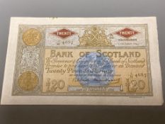 A Bank of Scotland £20 note 3 October 1963