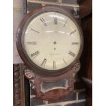 James Park of Preston. An early 19th century brass inset mahogany drop dial wall clock, with single