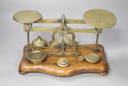 A set of brass postage scales