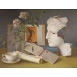 Gerald Norden (1912-2000), oil on board, 'Plaster cast and Carnations', signed, 39 x 50cm